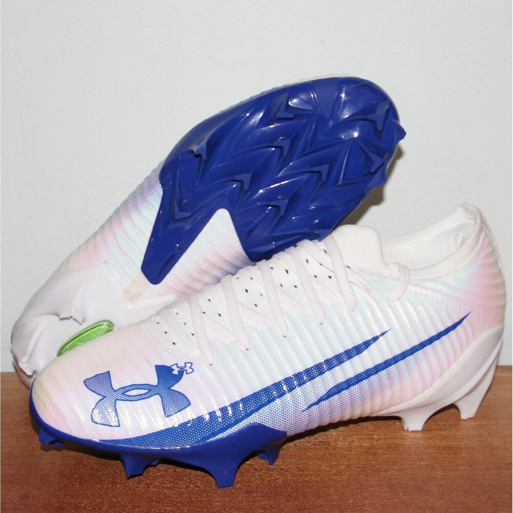 Under Armour Blur Pro Football Cleats Mens 9.5 White Royal Blue